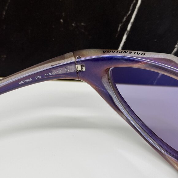 NEW BALENCIAGA SUNGLASSES PURPLE UNISEX BALENCIAGA BB0352S 002 main image 7